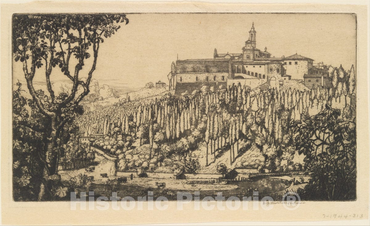 Art Print : Donald Shaw MacLaughlan - The Certosa, Florence : Vintage Wall Art