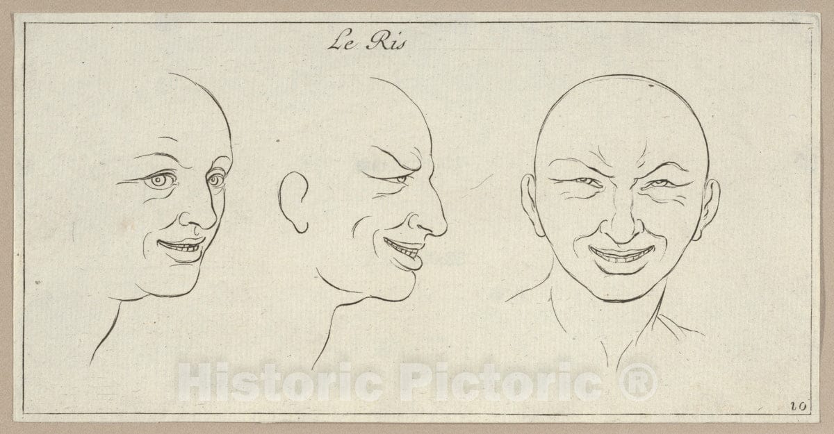 Art Print : Sébastien Le Clerc, le Jeune - Le RIS (from Caractères des Passions, gravés sur les desseins de l'illustre Monsieur le Brun) : Vintage Wall Art