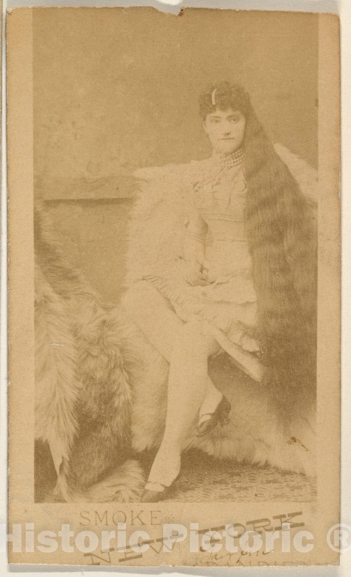 Photo Print : Actress with Knee-Length Hair, from The Series Actresses (N674), Promoting New York Dandies : Vintage Wall Art