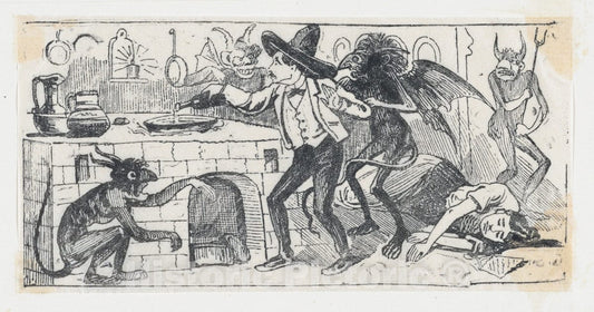 Art Print : José Guadalupe Posada - The Infamous Son who poisioned his Parents : Vintage Wall Art