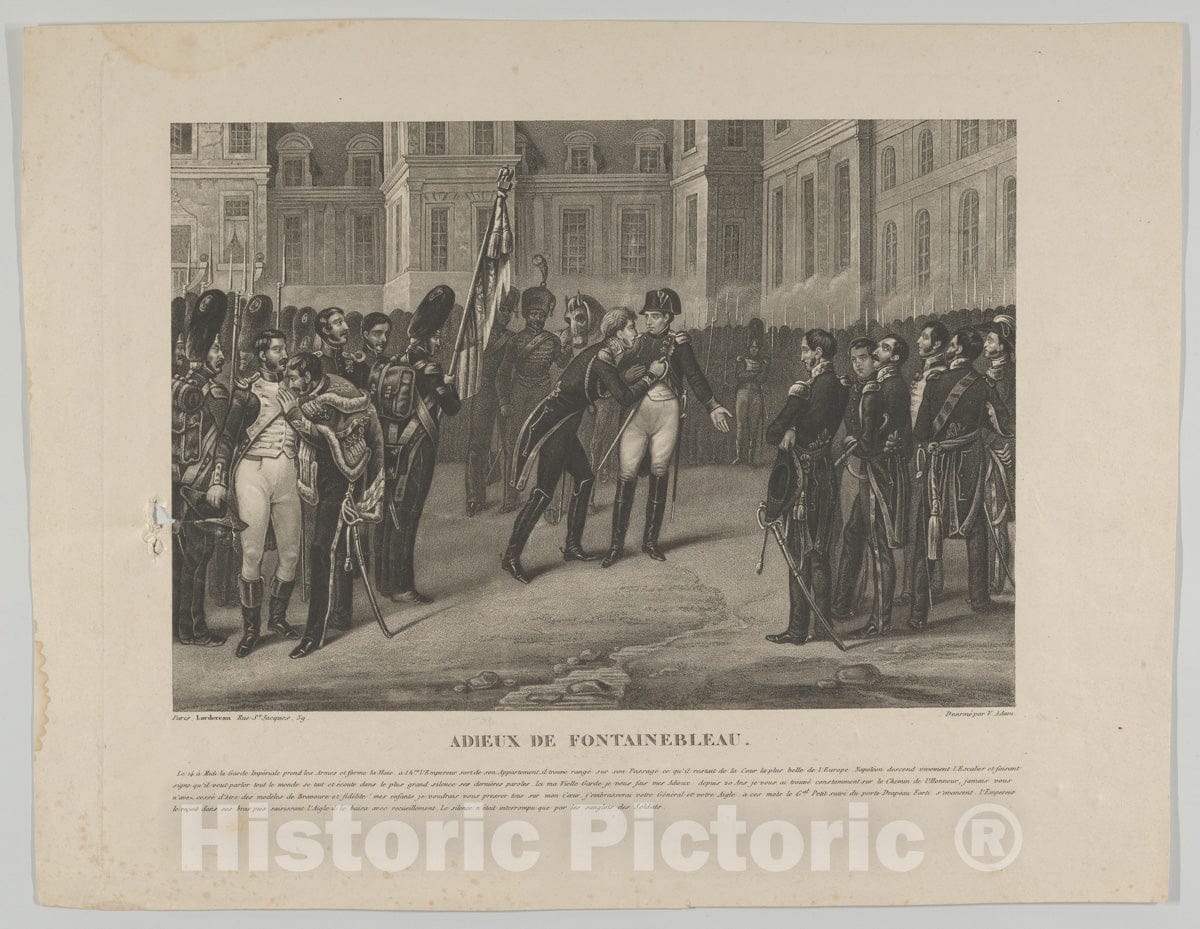 Art Print : Victor Adam - Adieux de Fontainebleau : Vintage Wall Art