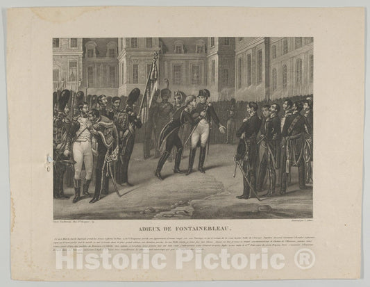 Art Print : Victor Adam - Adieux de Fontainebleau : Vintage Wall Art