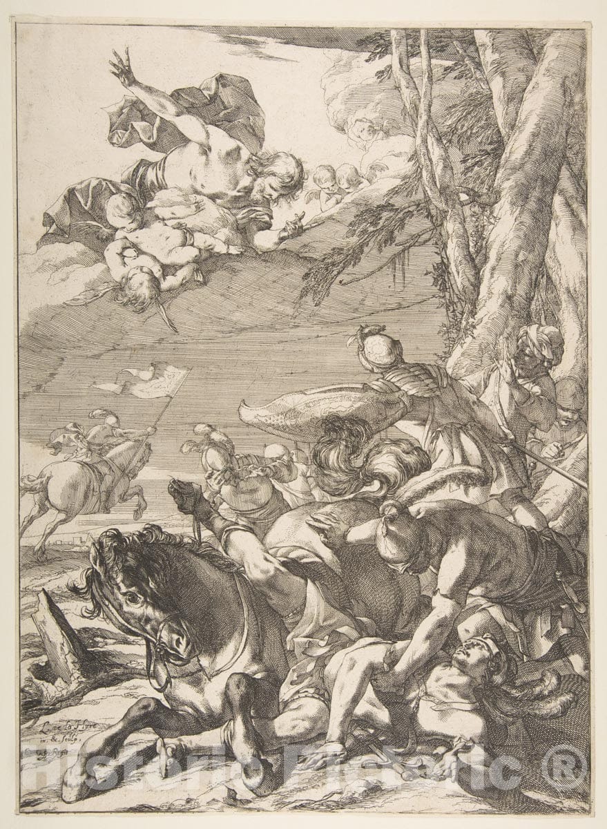 Art Print : Laurent de La Hyre - Conversion of St. Paul : Vintage Wall Art