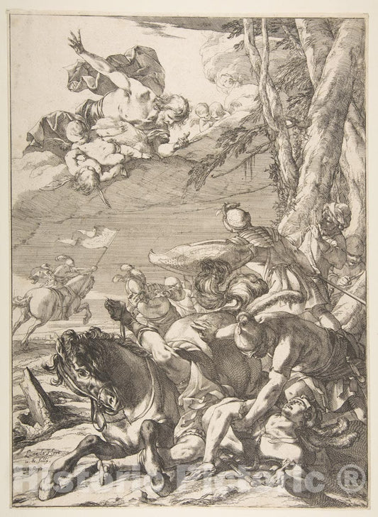 Art Print : Laurent de La Hyre - Conversion of St. Paul : Vintage Wall Art