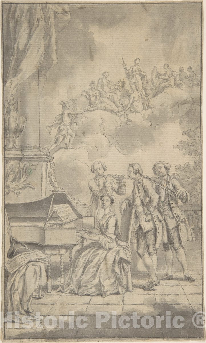 Art Print : Samuel Wale - A Musical Gathering : Vintage Wall Art