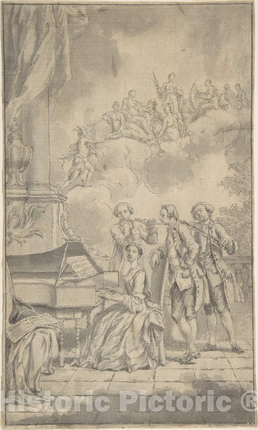 Art Print : Samuel Wale - A Musical Gathering : Vintage Wall Art