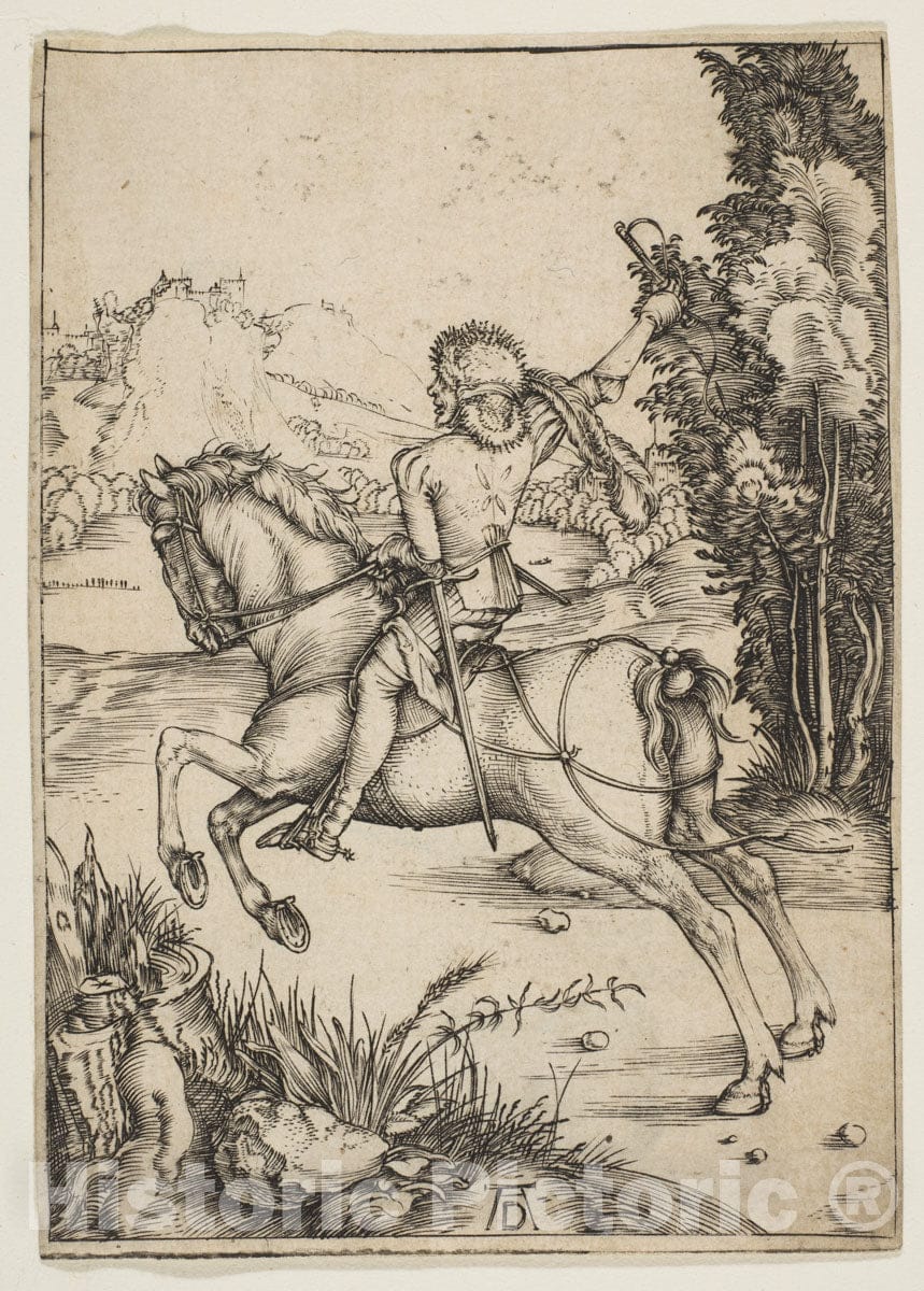 Art Print : Albrecht Dürer - The Little Courier : Vintage Wall Art
