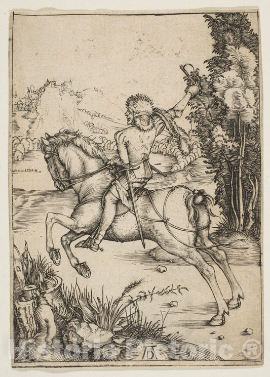 Art Print : Albrecht Dürer - The Little Courier : Vintage Wall Art
