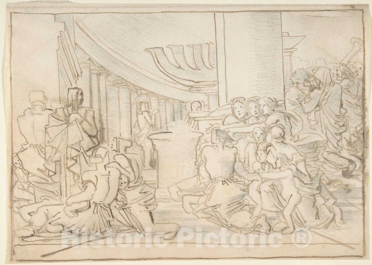 Art Print : Fortunato Duranti - Congregation in a Temple : Vintage Wall Art