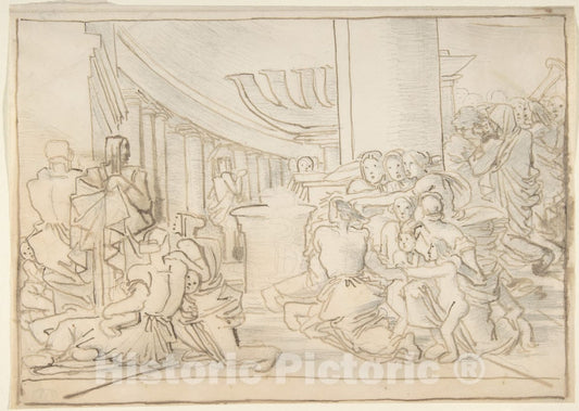 Art Print : Fortunato Duranti - Congregation in a Temple : Vintage Wall Art
