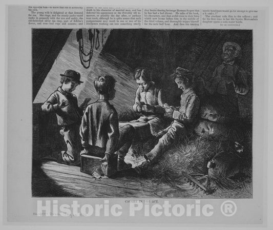 Art Print : W. L. Sheppard - Caught in The Act (Harper's Bazar, Vol. VIII) : Vintage Wall Art
