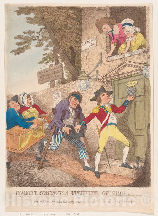 Art Print : Thomas Rowlandson - Charity Covereth a Multitude of Sins : Vintage Wall Art