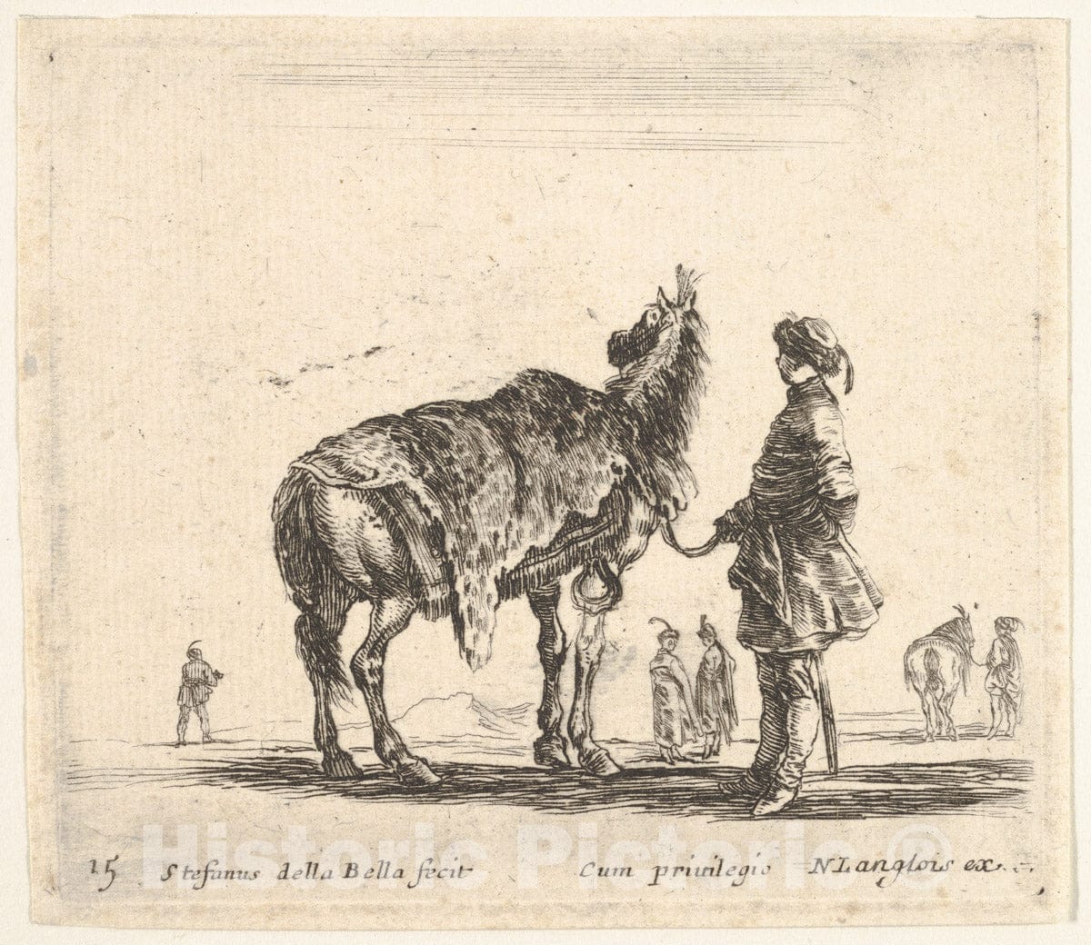 Art Print : Plate 15: a Polish Nobleman - Artist: Stefano Della Bella - Created: c1644 1 : Vintage Wall Art