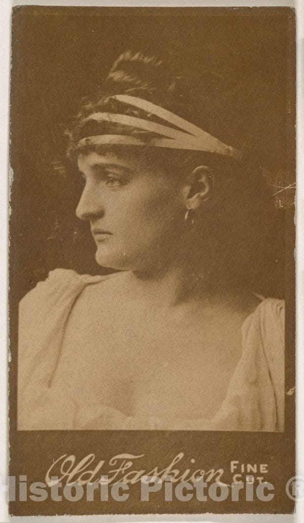 Photo Print : Actress in Profile, from The Actresses Series (N664) Promoting Old Fashion Fine Cut Tobacco - 434689 : Vintage Wall Art