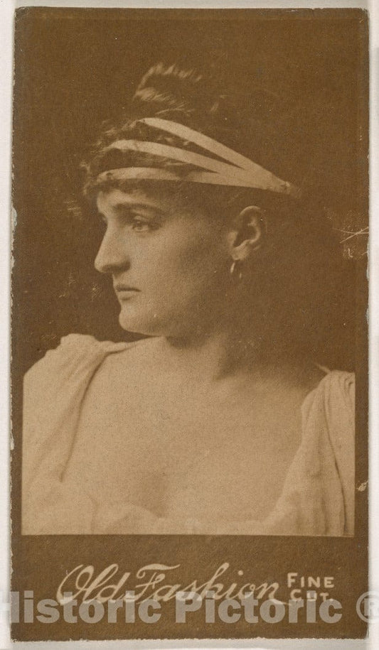 Photo Print : Actress in Profile, from The Actresses Series (N664) Promoting Old Fashion Fine Cut Tobacco - 434689 : Vintage Wall Art