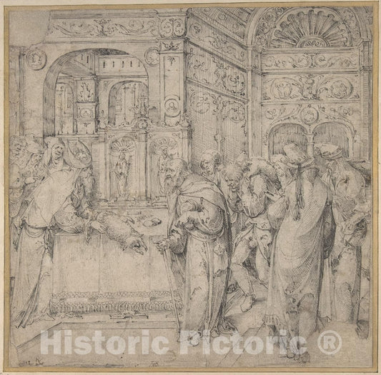 Art Print : Jan Wellens de Cock - Joachim's Offering Refused : Vintage Wall Art