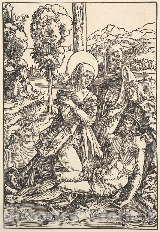 Art Print : Hans Baldung (Called Hans Baldung Grien) - Lamentation for Christ 2 : Vintage Wall Art