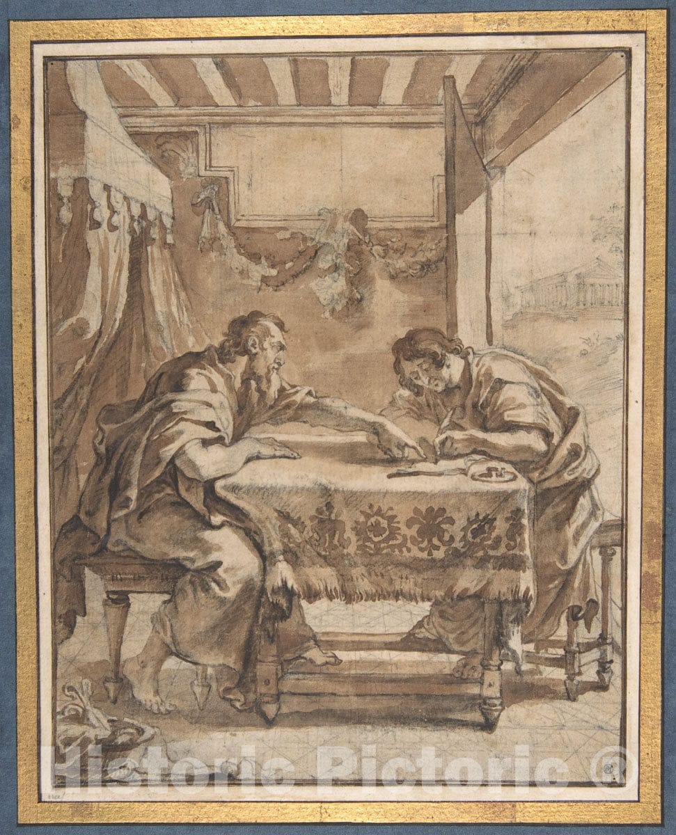 Art Print : Abraham Van Diepenbeeck - St. Paul Dictating at Ephesus : Vintage Wall Art
