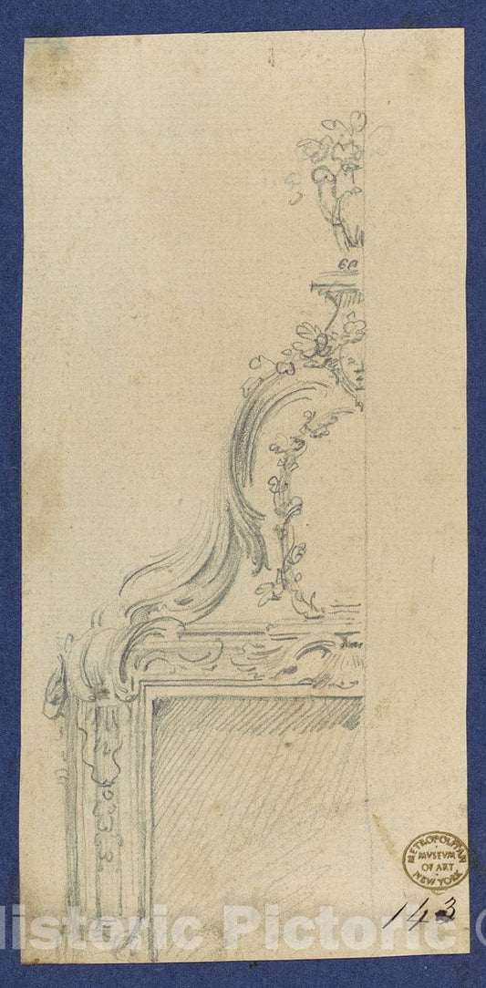 Art Print : Thomas Chippendale - Chimneypiece, in Chippendale Drawings, Vol. I - 434744 : Vintage Wall Art