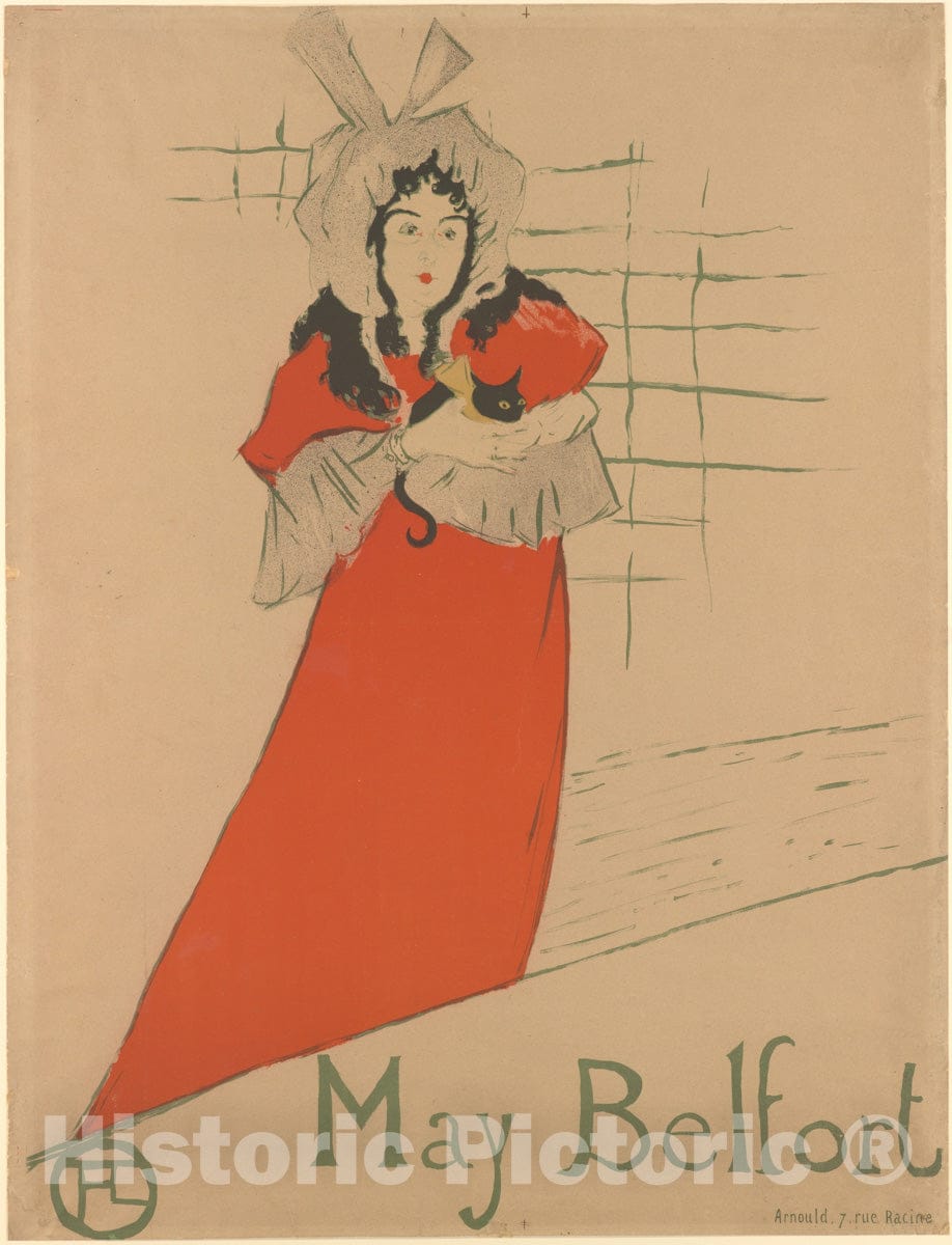 Art Print : Henri de Toulouse-Lautrec - May Belfort 2 : Vintage Wall Art