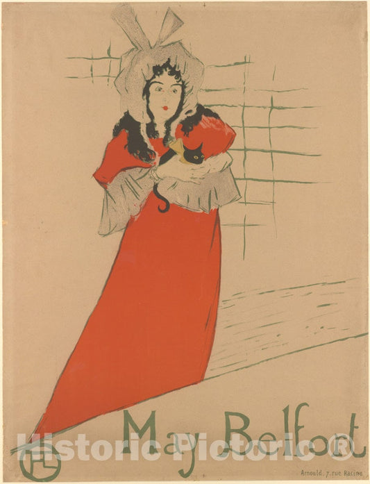 Art Print : Henri de Toulouse-Lautrec - May Belfort 2 : Vintage Wall Art