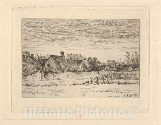 Art Print : Jean-François Millet - Landscape : Vintage Wall Art