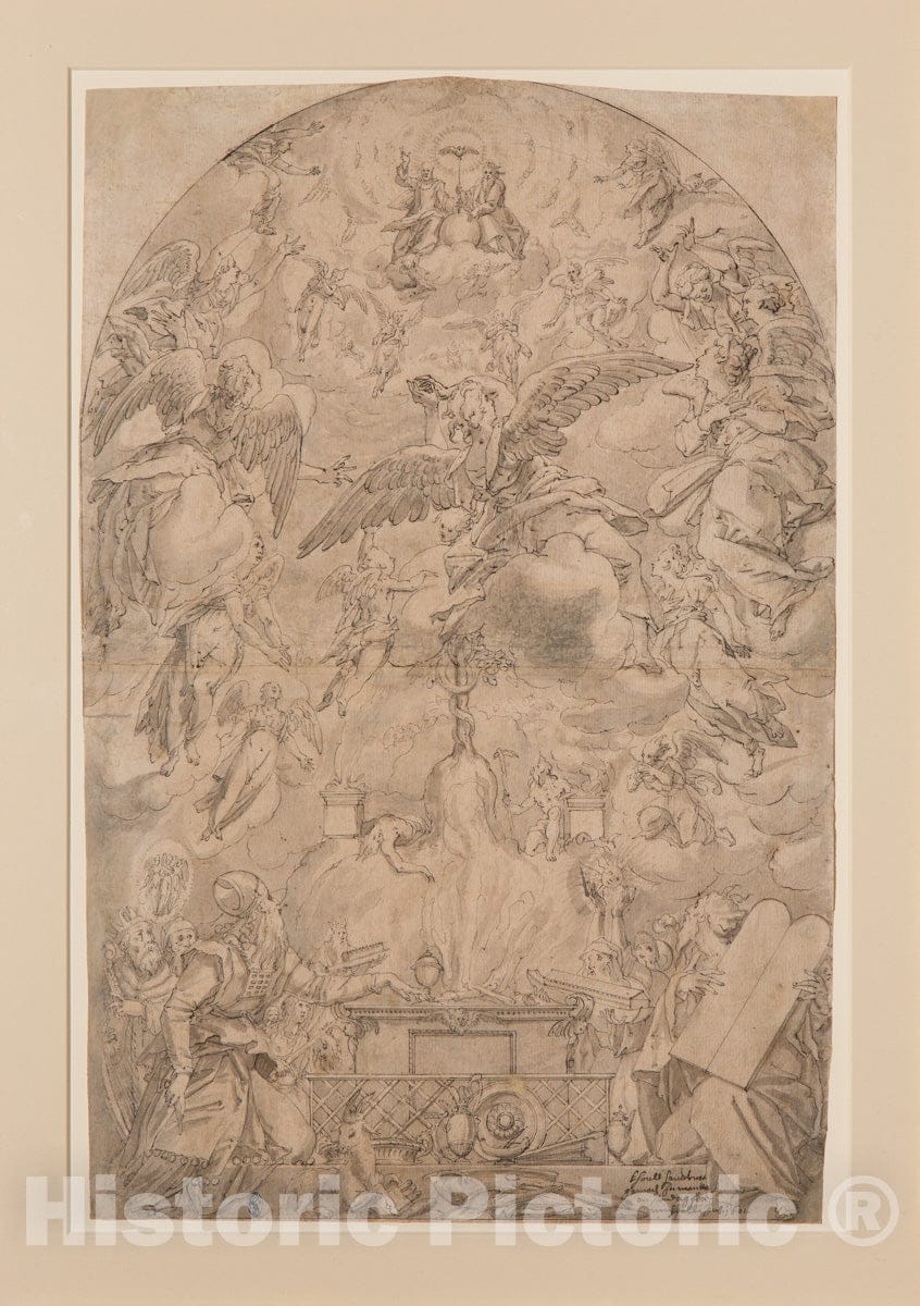 Art Print : Karl Sandtner - The Adoration of The Holy Trinity in The Old Covenant : Vintage Wall Art
