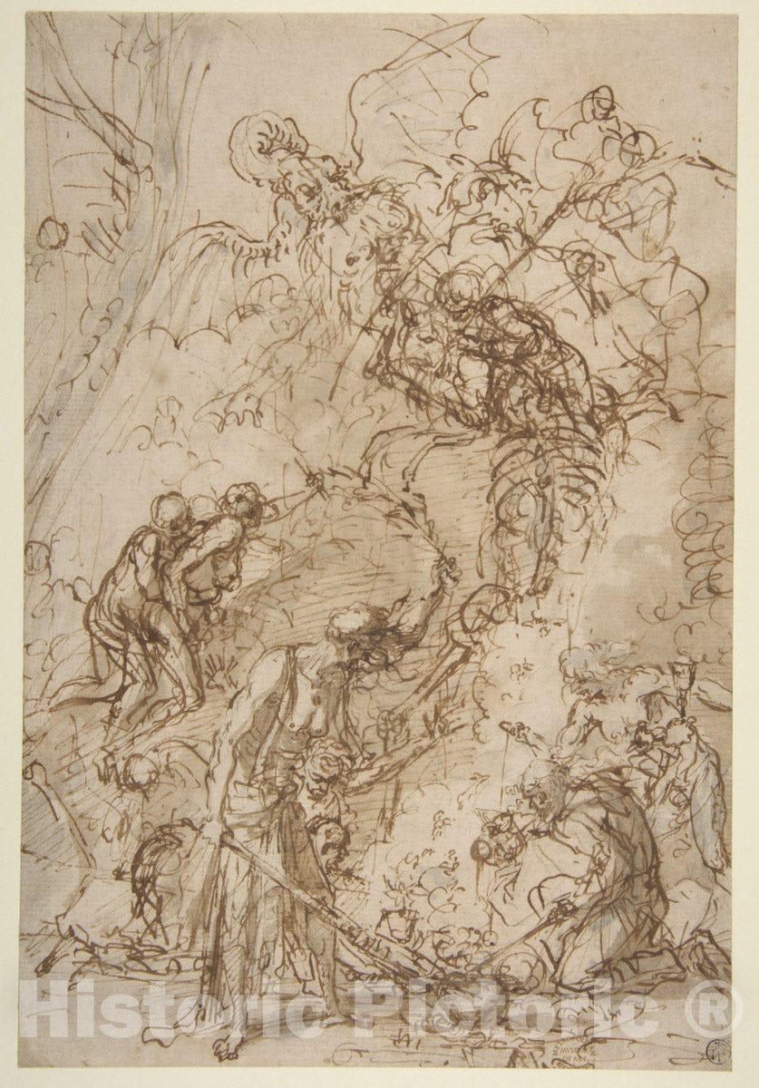 Art Print : Salvator Rosa - Witches' Sabbath : Vintage Wall Art