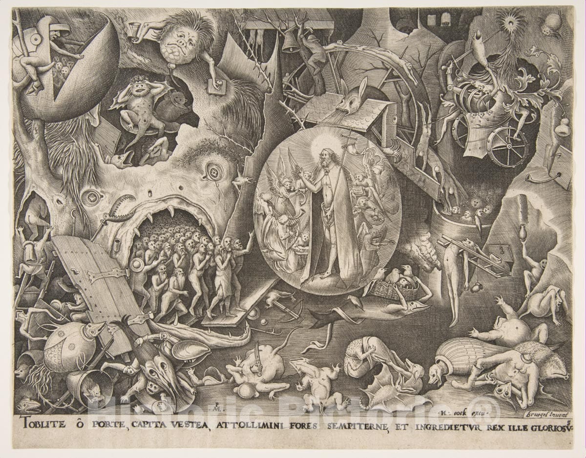 Art Print : Pieter Bruegel The Elder - The Descent of Christ Into Limbo 2 : Vintage Wall Art