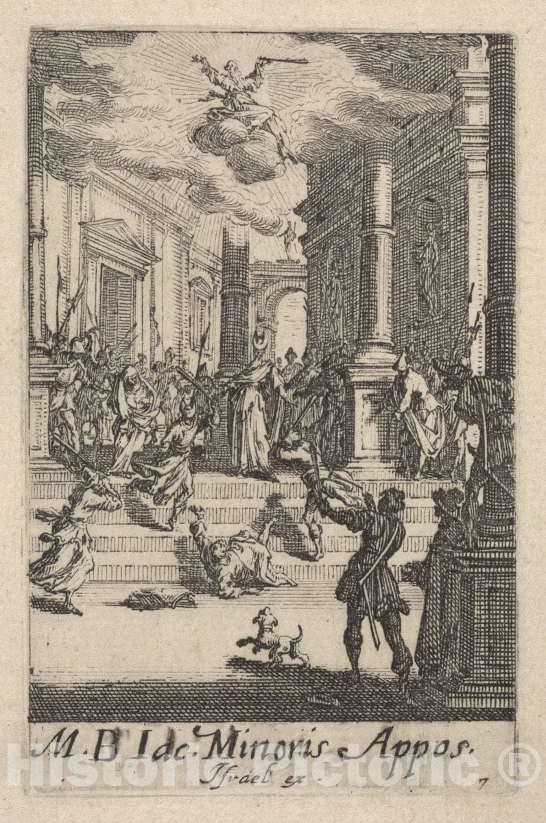 Art Print : Jacques Callot - Martyrdom of Saint James The Lesser, from The Series 'The Little Apostles' (Les Petits apôtres) : Vintage Wall Art