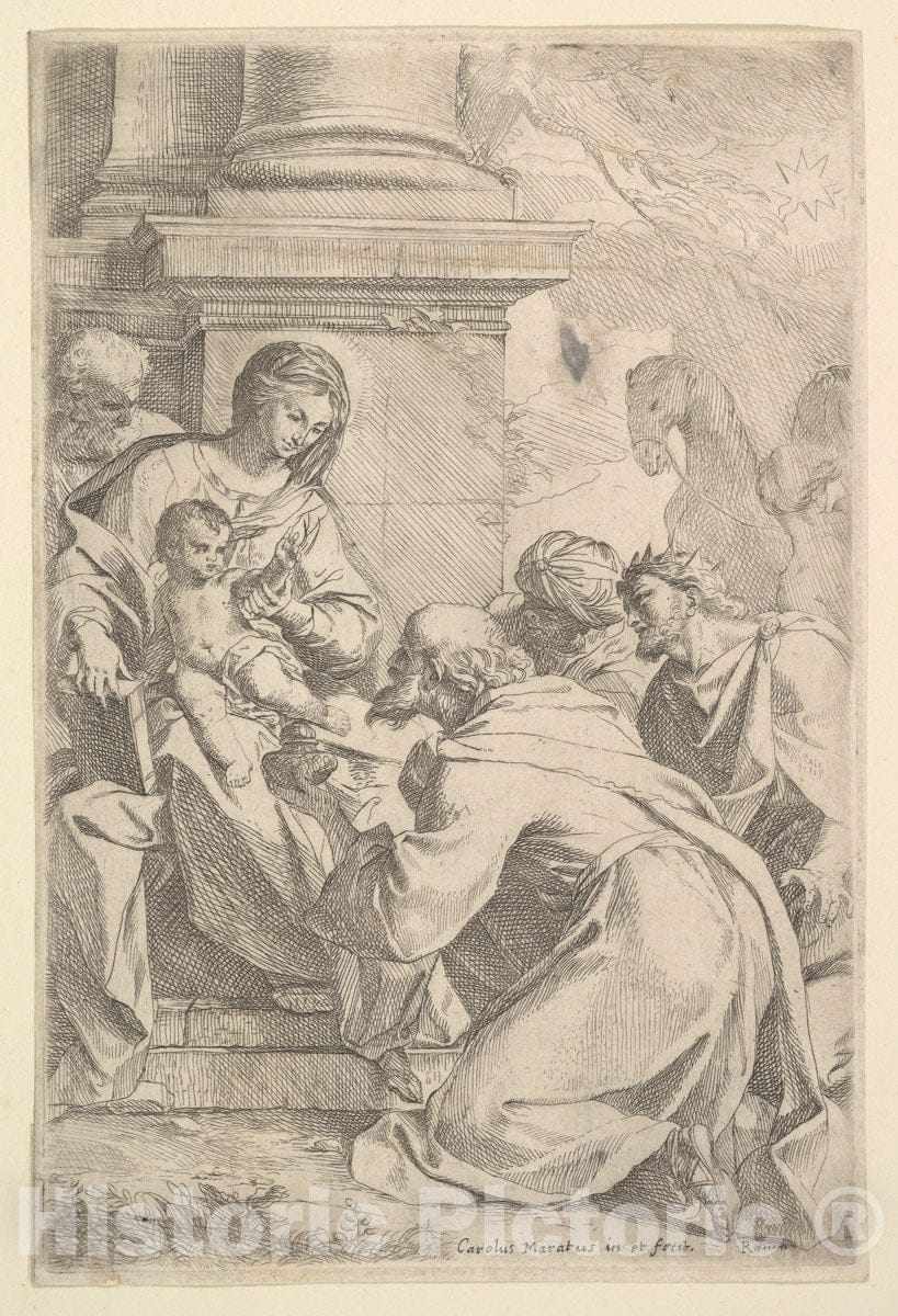 Art Print : Carlo Maratti - The Adoration of The Magi 2 : Vintage Wall Art