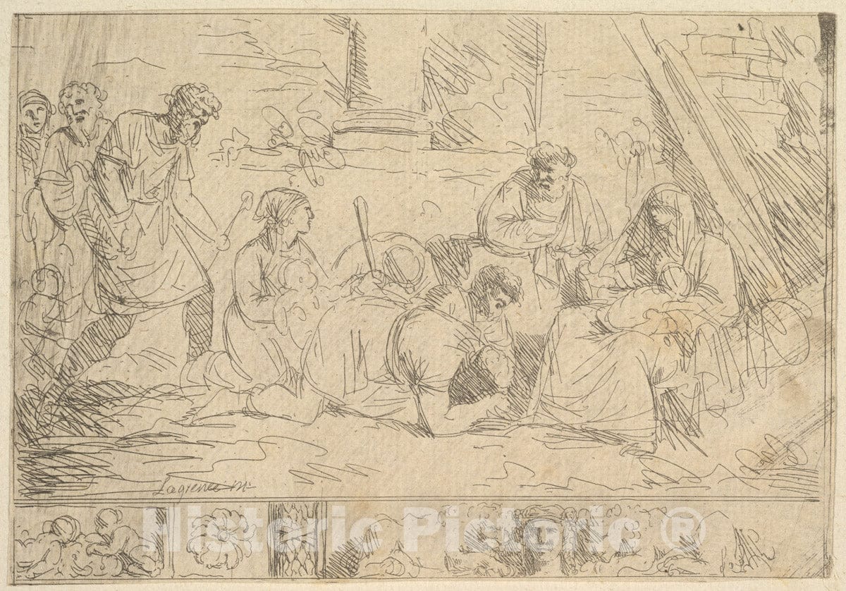 Art Print : Jean Jacques Lagrenée - L'Adoration des Bergers (The Adoration of The Shepherds) : Vintage Wall Art