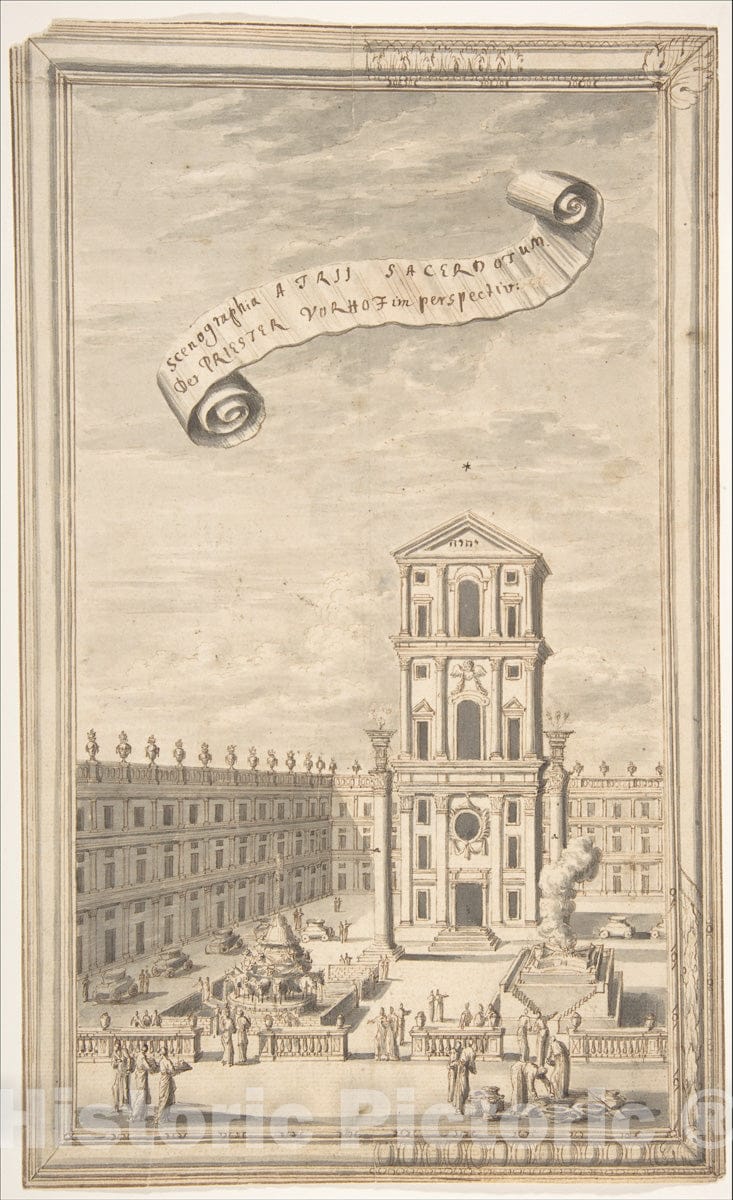 Art Print : Johann Melchior Füssli - an Architectural Scene : Vintage Wall Art