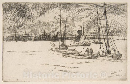 Art Print : James McNeill Whistler - Amsterdam, from The Tolhuis : Vintage Wall Art