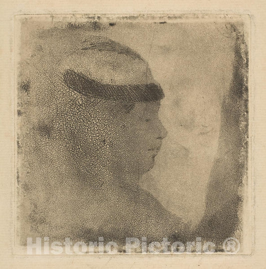 Art Print : Edgar Degas - Head of a Woman in Profile : Vintage Wall Art
