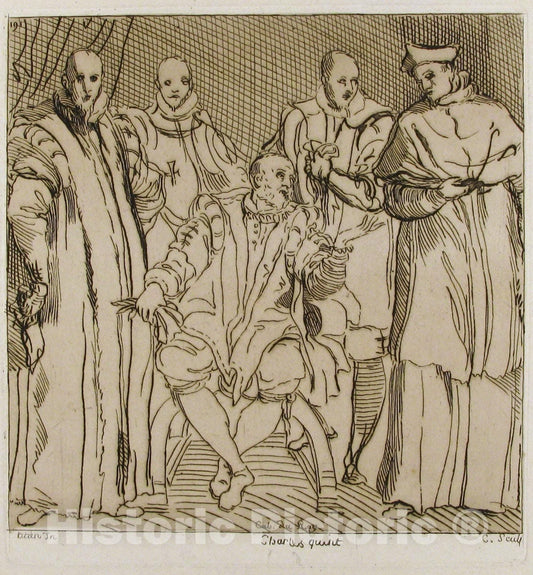Art Print : Anne Claude Philippe de Tubières, comte de Caylus - Charles V After Titian : Vintage Wall Art