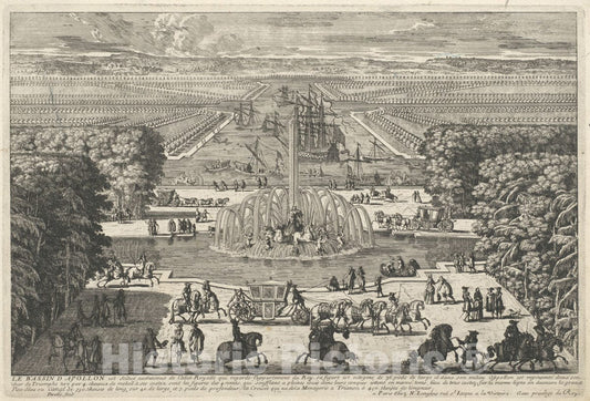 Art Print : Adam Perelle - Le Bassin d'Apollon The Fountain of Apollo, Versailles : Vintage Wall Art