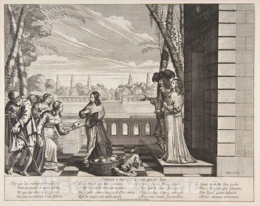 Art Print : Abraham Bosse - Feeding The Hungry 2 : Vintage Wall Art
