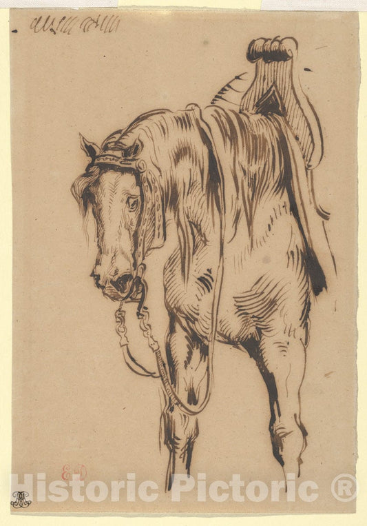 Art Print : Eugène Delacroix - Göetz Van Berlichingen's Horse : Vintage Wall Art