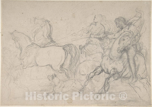 Art Print : Théodore Gericault - Charioteer and Horseman : Vintage Wall Art