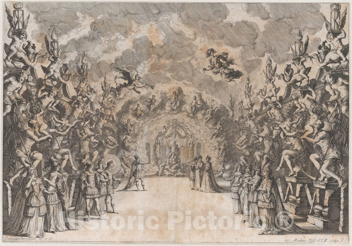 Art Print : The Seat of Saturn - Artist: Mathaus Kusel - Created: 1678 : Vintage Wall Art