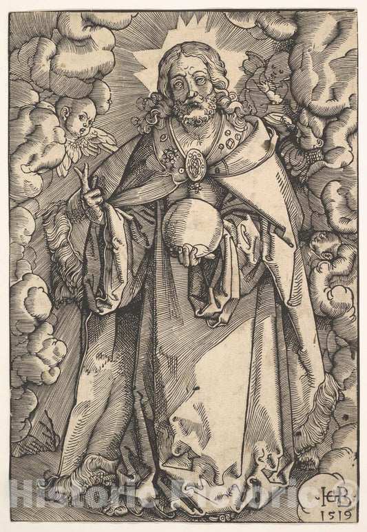 Art Print : Hans Baldung (Called Hans Baldung Grien) - The Lord with The Globe in His Left Hand : Vintage Wall Art