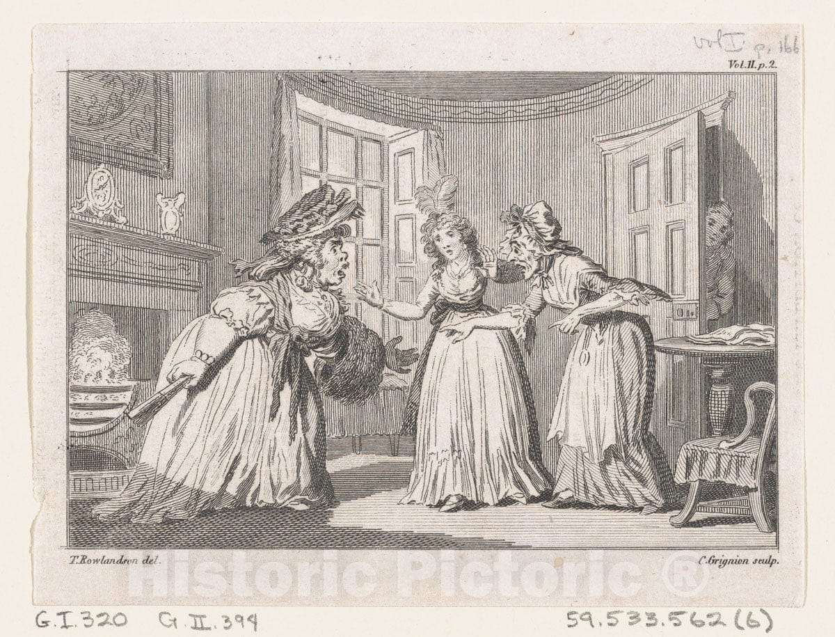 Art Print : Charles Grignion, I - A Drawing Room Altercation, an illustration from Tobias Smollett's The Expedition of Humphry Clinker (London, 1793), Vol. 1 : Vintage Wall Art