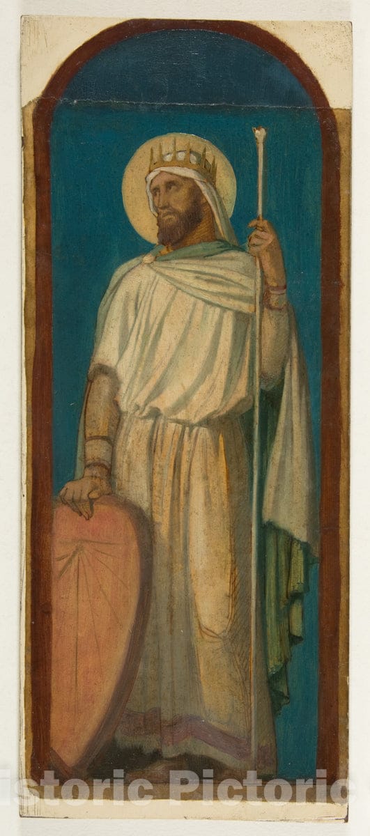 Art Print : Hippolyte Flandrin - Hezekiah, King of Judah : Vintage Wall Art