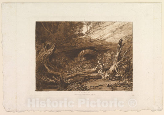 Art Print : Designed and Etched by Joseph Mallord William Turner - Jason (Liber Studiorum, Part I, Plate 6) : Vintage Wall Art
