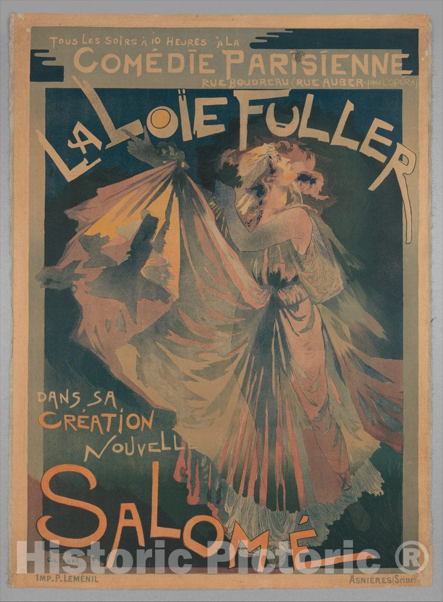 Art Print : Georges de Feure - Comedie Parisienne, La Loïe Fuller Dans Sa Création Nouvelle, Salomé : Vintage Wall Art