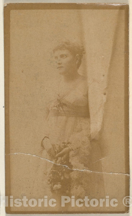 Photo Print : Actress Holding Headpiece of Floral Vines, from The Actresses Series (N668) : Vintage Wall Art