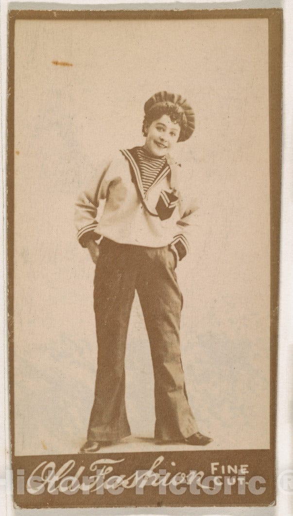 Photo Print : Actress Wearing Sailor Costume, from The Actresses Series (N664) Promoting Old Fashion Fine Cut Tobacco 1 : Vintage Wall Art