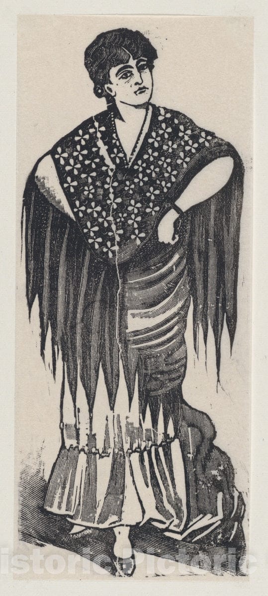 Art Print : José Guadalupe Posada - A Gypsy : Vintage Wall Art