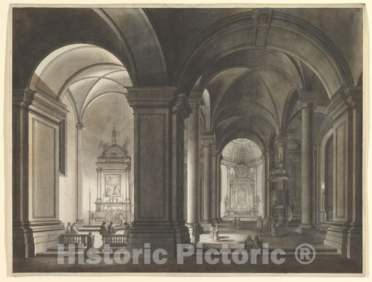 Art Print : Johann Ludwig Ernst Morgenstern - Church Interior : Vintage Wall Art